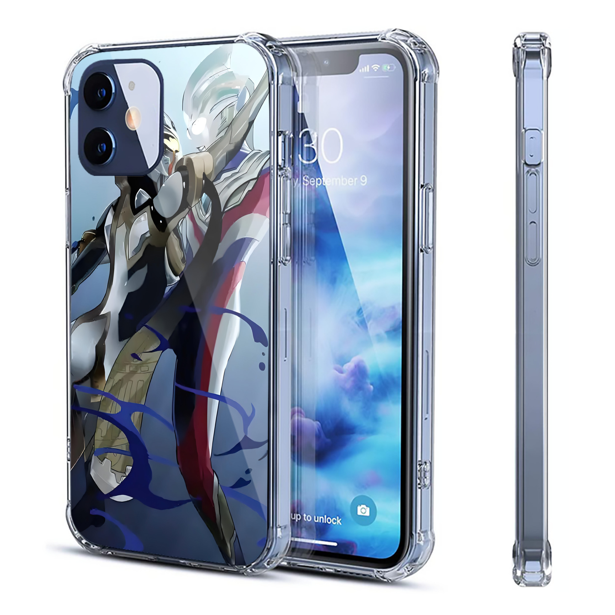 （画像用） ウルトラマン Ultraman 【iPhone 12シリーズ対応】透明スマホケース（クリアソフトケース）